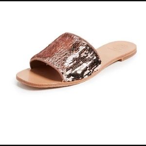 NEW TORY BURCH CARTER SEQUIN SLIDE SANDAL
